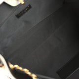 Chanel Small Coco Base Hobo Bag Grey Suede and Black Shiny Lambskin Brushed Gold Hardware - Thumbnail View 9