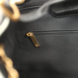 Chanel Small Coco Base Hobo Bag Grey Suede and Black Shiny Lambskin Brushed Gold Hardware - Thumbnail View 11