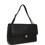 Chanel Maxi "Souplissimo" Large Flap Bag Black Caviar Silver Hardware - Thumbnail View 2