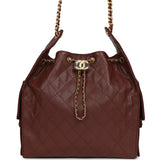 Chanel Medium 25 Hobo Bag Brown Caviar Antique Gold Hardware