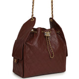 Chanel Medium 25 Hobo Bag Brown Caviar Antique Gold Hardware