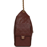 Chanel Medium 25 Hobo Bag Brown Caviar Antique Gold Hardware