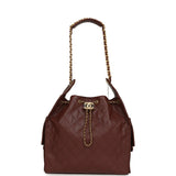 Chanel Medium 25 Hobo Bag Brown Caviar Antique Gold Hardware