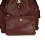 Chanel Medium 25 Hobo Bag Brown Caviar Antique Gold Hardware