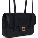 Chanel Mini Preppy Coco Clutch with Straps Navy Blue Shiny Caviar Brushed Gold Hardware - Thumbnail View 2