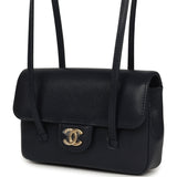 Chanel Mini Preppy Coco Clutch with Straps Navy Blue Shiny Caviar Brushed Gold Hardware - Thumbnail View 5