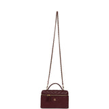 Chanel Chevron Top Handle Long Vanity Case with Chain Dark Burgundy Shiny Caviar Gold Hardware - Thumbnail View 7