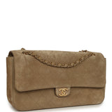 Chanel Maxi "Souplissimo" Small Flap Bag Dark Beige Suede Gold Hardware - Thumbnail View 2