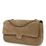 Chanel Maxi "Souplissimo" Small Flap Bag Dark Beige Suede Gold Hardware - Thumbnail View 5