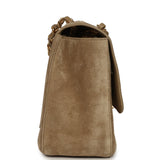 Chanel Maxi "Souplissimo" Small Flap Bag Dark Beige Suede Gold Hardware - Thumbnail View 3