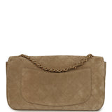 Chanel Maxi "Souplissimo" Small Flap Bag Dark Beige Suede Gold Hardware - Thumbnail View 4
