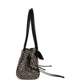 Chanel Small East West Shopping Tote Black Calfskin and Multi Tweed Gold Hardware