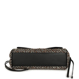 Chanel Small East West Shopping Tote Black Calfskin and Multi Tweed Gold Hardware