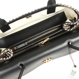 Chanel Small East West Shopping Tote Black Calfskin and Multi Tweed Gold Hardware