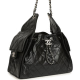 Chanel Small 25 Hobo Bag Black Shiny Aged Crumpled Calfskin Silver Hardware - Thumbnail View 2