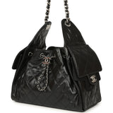 Chanel Small 25 Hobo Bag Black Shiny Aged Crumpled Calfskin Silver Hardware - Thumbnail View 5