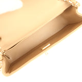 Chanel Mini Rectangular Flap Dark Beige Raffia Light Gold Hardware