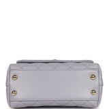 Chanel Micro Coco Top Handle Flap Light Purple Shiny Caviar Light Gold Hardware - Thumbnail View 6