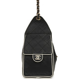 Chanel Small 25 Hobo Bag Black and White Calfskin Light Gold Hardware - Thumbnail View 3