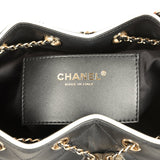Chanel Small 25 Hobo Bag Black and White Calfskin Light Gold Hardware - Thumbnail View 9
