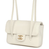 Chanel Mini Preppy Coco Clutch with Straps White Shiny Caviar Brushed Gold Hardware - Thumbnail View 5