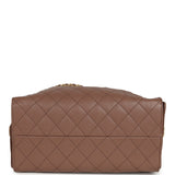 Chanel Medium 25 Hobo Bag Brown Caviar Antique Gold Hardware