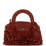 Chanel Small Fringe Kelly Dark Red Raffia Wood and Light Gold Hardware - Thumbnail View 1