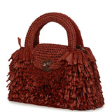 Chanel Small Fringe Kelly Dark Red Raffia Wood and Light Gold Hardware - Thumbnail View 5