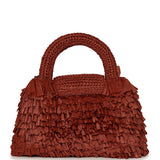 Chanel Small Fringe Kelly Dark Red Raffia Wood and Light Gold Hardware - Thumbnail View 4