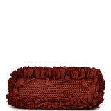 Chanel Small Fringe Kelly Dark Red Raffia Wood and Light Gold Hardware - Thumbnail View 6