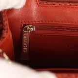 Chanel Small Fringe Kelly Dark Red Raffia Wood and Light Gold Hardware - Thumbnail View 9