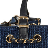 Chanel Small Coco Base Hobo Bag Blue Denim Tweed and Navy Blue Shiny Lambskin Gold Hardware - Thumbnail View 8