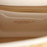 Chanel Large Flap Bag Beige Raffia and White Lambskin Light Gold Hardware - Thumbnail View 10