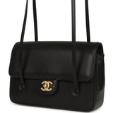 Chanel Small Preppy Coco Flap Bag Black Shiny Caviar Brushed Gold Hardware - Thumbnail View 5