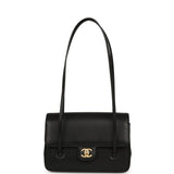 Chanel Small Preppy Coco Flap Bag Black Shiny Caviar Brushed Gold Hardware - Thumbnail View 7