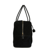 Chanel Maxi "Perfect Bowling" Bag Black Suede Gold Hardware