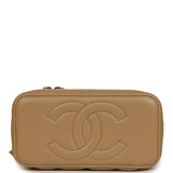Chanel Small Top Handle Vanity Case Dark Beige Lambskin Light Gold Hardware - Thumbnail View 6
