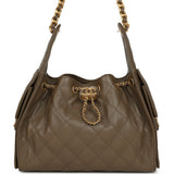 Chanel Small 25 Hobo Bag Dark Khaki Caviar Antique Gold Hardware - Thumbnail View 1