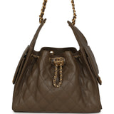 Chanel Small 25 Hobo Bag Dark Khaki Caviar Antique Gold Hardware - Thumbnail View 1