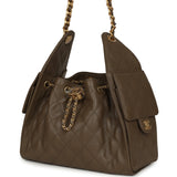 Chanel Small 25 Hobo Bag Dark Khaki Caviar Antique Gold Hardware - Thumbnail View 5