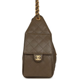 Chanel Small 25 Hobo Bag Dark Khaki Caviar Antique Gold Hardware - Thumbnail View 3