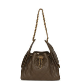 Chanel Small 25 Hobo Bag Dark Khaki Caviar Antique Gold Hardware - Thumbnail View 7