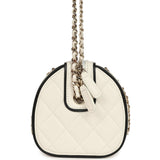 Chanel Mini Timeless Classic Barrel Bag with Chain White and Black Lambskin Light Gold Hardware - Thumbnail View 3