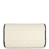 Chanel Mini Timeless Classic Barrel Bag with Chain White and Black Lambskin Light Gold Hardware - Thumbnail View 6