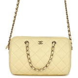 Chanel Mini Timeless Classic Barrel Bag with Chain Yellow Shiny Caviar Light Gold Hardware - Thumbnail View 1