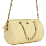Chanel Mini Timeless Classic Barrel Bag with Chain Yellow Shiny Caviar Light Gold Hardware - Thumbnail View 2