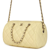 Chanel Mini Timeless Classic Barrel Bag with Chain Yellow Shiny Caviar Light Gold Hardware - Thumbnail View 5