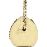 Chanel Mini Timeless Classic Barrel Bag with Chain Yellow Shiny Caviar Light Gold Hardware - Thumbnail View 3