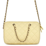Chanel Mini Timeless Classic Barrel Bag with Chain Yellow Shiny Caviar Light Gold Hardware - Thumbnail View 4