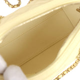 Chanel Mini Timeless Classic Barrel Bag with Chain Yellow Shiny Caviar Light Gold Hardware - Thumbnail View 8